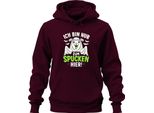 I'm Only Here To Spit Halloween Llama Saying Dolcetto O Scherzetto Felpa Con Cappuccio Unisex, Borgogna, M