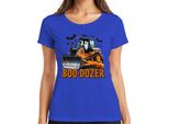 Boo Dozer Halloween Bulldozer Fantasma Zucca Spaventosa Costruzione Maglietta Da Donna Divertente, Blu, Xl