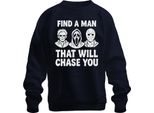 Trova Un Uomo Che Ti Insegua Horror Masken Jason Ghostface Unisex Felpa Pullover, Navy, Xl