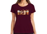 Maglietta Da Donna Pumpkin Spice Pumpkin Latte Autumn Coffee Pumpkin Spice Cinnamon Sticks, Bordeaux, 3XL