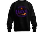 Salem Witch Company Halloween Cappello Strega Scopa Stelle Vintage Unisex Felpa Pullover, Nero, L