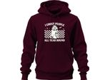 Fantasmi Tutto L'anno Halloween GeisterkostüM Retro Karo Unisex Felpa Con Cappuccio Kapuzenpullover, Borgogna, 3XL