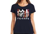 Maglietta Da Donna Friends Horror Icons Jason Michael Pennywise Freddy Chucky Cult, Navy, S