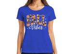 Fall Vibes Autumn Pumpkin Flowers Boho Vintage Floral Cosy T-Shirt Donna, Blu, M