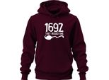 1692 Salem Witch They Missed One Funny Halloween Saying Witch Hunt Felpa Con Cappuccio Unisex, Borgogna, Xxl