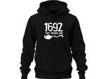 1692 Salem Witch They Missed One Funny Halloween Saying Witch Hunt Felpa Con Cappuccio Unisex, Nero, Xxl