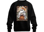 Felpa Pullover Unisex Con Fiocco Retrò, Nero, 3XL
