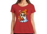 Halloween Boo Fantasma Zucca Sweetorsour Maglietta Da Donna Autunnale Per Bambini, Rosso, L