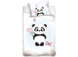 Biancheria Da Letto Per Bambini In Cotone Panda, Carbotex, Bianco/Blu