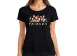 Friends Horror Icons Pennywise Chucky Michael Jason Freddy Fans Maglietta Da Donna, Nero, S