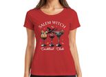 Maglietta Da Donna Salem Witch Cocktail Club Halloween Cocktails Fledermaus Gruselig, Rot, Xxl
