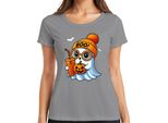 Halloween Boo Fantasma Zucca Sweetorsour Maglietta Da Donna Autunnale Per Bambini, Grigio, S