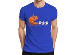 Maglietta Pac-Man Horror Halloween Pumpkin Ghosts Cartoon Cute Scary Uomo, Blu, M