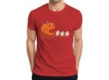 Maglietta Pac-Man Horror Halloween Pumpkin Ghosts Cartoon Cute Scary Uomo, Rosso, 3XL