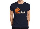 Maglietta Pac-Man Horror Halloween Pumpkin Ghosts Cartoon Cute Scary Uomo, Navy, L