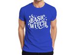 Maglietta Basic Witch Halloween Moon Stars Magical Witch Fan Gothic Uomo, Blu, 3XL