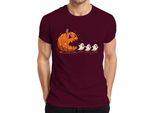 Maglietta Pac-Man Horror Halloween Pumpkin Ghosts Cartoon Cute Scary Uomo, Borgogna, L