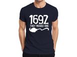 1692 Salem Witch They Missed One Funny Halloween Saying Witch Hunt Maglietta Da Uomo, Navy, Xxl
