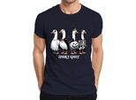 Spooky Goosy Halloween Geese Funny Scary Pumpkin Goose Witch T-Shirt Uomo, Navy, S
