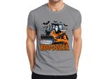 Boo Dozer Halloween Bulldozer Fantasma Zucca Spaventosa Costruzione Divertente Maglietta Uomo, Grigio, Xl