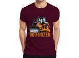 Boo Dozer Halloween Bulldozer Fantasma Zucca Spaventosa Costruzione Divertente Maglietta Uomo, Borgogna, M