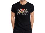 Friends Horror Icons Pennywise Chucky Michael Jason Freddy Fans Maglietta Da Uomo, Nero, S
