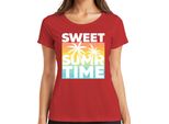 Maglietta Da Donna Sweet Summer Time Palm Trees Sunset Beach Holiday Retro, Rosso, Xxl
