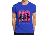 Maglietta Something Wicked This Way Halloween Hexe Hexen Pink Grunge Gothic Herren, Blau, L