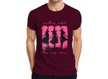 Maglietta Something Wicked This Way Halloween Hexe Hexen Pink Grunge Gothic Herren, Borgogna, L