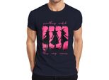 Maglietta Something Wicked This Way Halloween Hexe Hexen Pink Grunge Gothic Herren, Navy, S