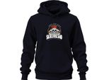 Skull Skull Island Santa Cruz Beach Palm Trees Retro Vintage Unisex Felpa Con Cappuccio, Navy, L