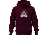 Skull Skull Island Santa Cruz Beach Palm Trees Retro Vintage Unisex Felpa Con Cappuccio, Borgogna, Xxl