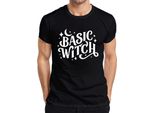 Maglietta Basic Witch Halloween Moon Stars Magical Witch Fan Gothic Uomo, Nero, L