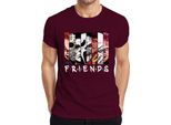 Maglietta Da Uomo Friends Horror Icons Jason Michael Pennywise Freddy Chucky Cult, Borgogna, S