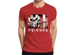 Maglietta Da Uomo Friends Horror Icons Jason Michael Pennywise Freddy Chucky Cult, Rosso, S