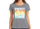 Maglietta Donna Sweet Summer Time Palm Trees Sunset Beach Holiday Retro, Grigio, 3XL