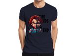 Maglietta Da Uomo Chucky Doll Horror Scary Halloween Scar Dungarees Red Hair, Navy, M