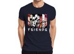 Maglietta Da Uomo Friends Horror Icons Jason Michael Pennywise Freddy Chucky Cult, Navy, S
