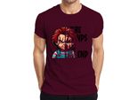 Maglietta Da Uomo Chucky Doll Horror Scary Halloween Scar Dungarees Red Hair, Borgogna, M