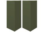 Vidaxl Fioriera 2 Pz. Verde Oliva Triangolare 40X34,5X70 Cm Acciaio