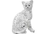 Gilde Figur, Katze, "Modern Art"", Einliniendesign, Kunstharz, Weiß, , L. 11 Cm, B. 22 Cm, H. 29 Cm 37961/Abverkauf Nur Solange Vorrat Reicht"