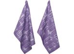 Geschirrtuch PAD Culture, lila (violet), H:1cm L:70cm T:50cm, 100% Baumwolle, Geschirrtücher