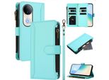 Custodia Per Vivo S20, Con Cerniera, Portafoglio Custodia Flip In Finto Cuoio Con Tasche Per Carte, Supporto E Passante Per Mano Verde Menta