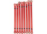 8Pcs In Lega Di Alluminio Link Rod Per Scx10 1/10 Scala 313 Mm Passo Auto Rc Crawler (Rosso))