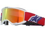 Occhiali Vision 5 Corp, Alpinestars (Bianco/Blu/Rosso, Plexi Rosso Specchiato) 2026