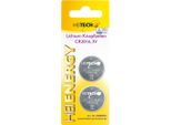 Pile A Bottone Al Litio Heitech, Confezione Da 2, CR2016, 75 Mah, 3 V