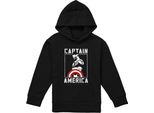 Capitan America - Felpa Con Cappuccio Per Bambini, Pullover TV22671 (128) (Navy)
