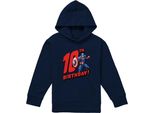 Capitan America - Felpa Con Cappuccio "10Th Birthday"" Per Bambini, Pullover TV22648 (152-158) (Marina)"