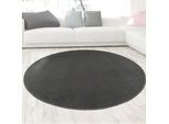Tappeto Moderno Antracite Morbido E Vellutato, Facile Da Pulire, Per Un Ambiente Elegante Dimensioni - 120 Cm Rotondo