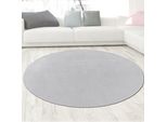 Tappeto Moderno Argento Vellutato, Morbido E Di Facile Manutenzione, Con Riflessi Glamour Dimensioni - 120 Cm Rotondo